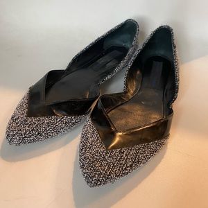Proenza Schouler D’Orsay tweed flats sz 39